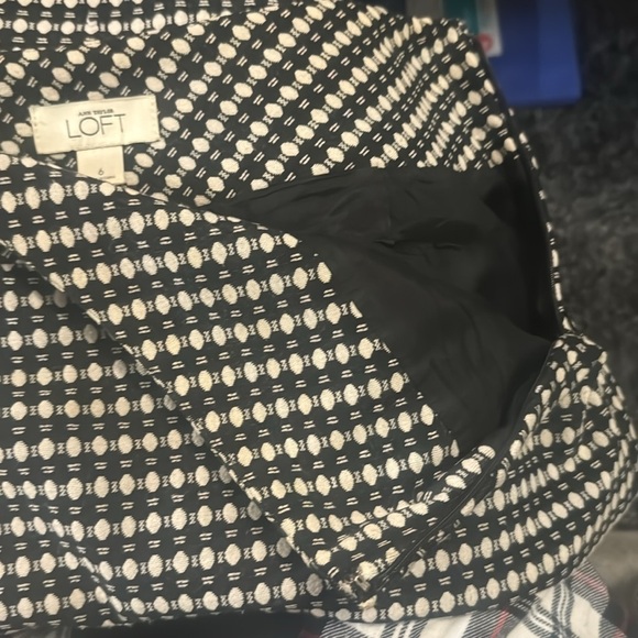 Black and Cream Ann Taylor Loft Short Skirt - Size 6 - Picture 8 of 9